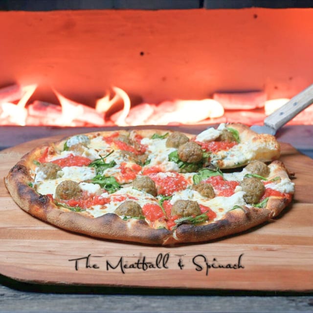 The Meatball Spinach Pizza.