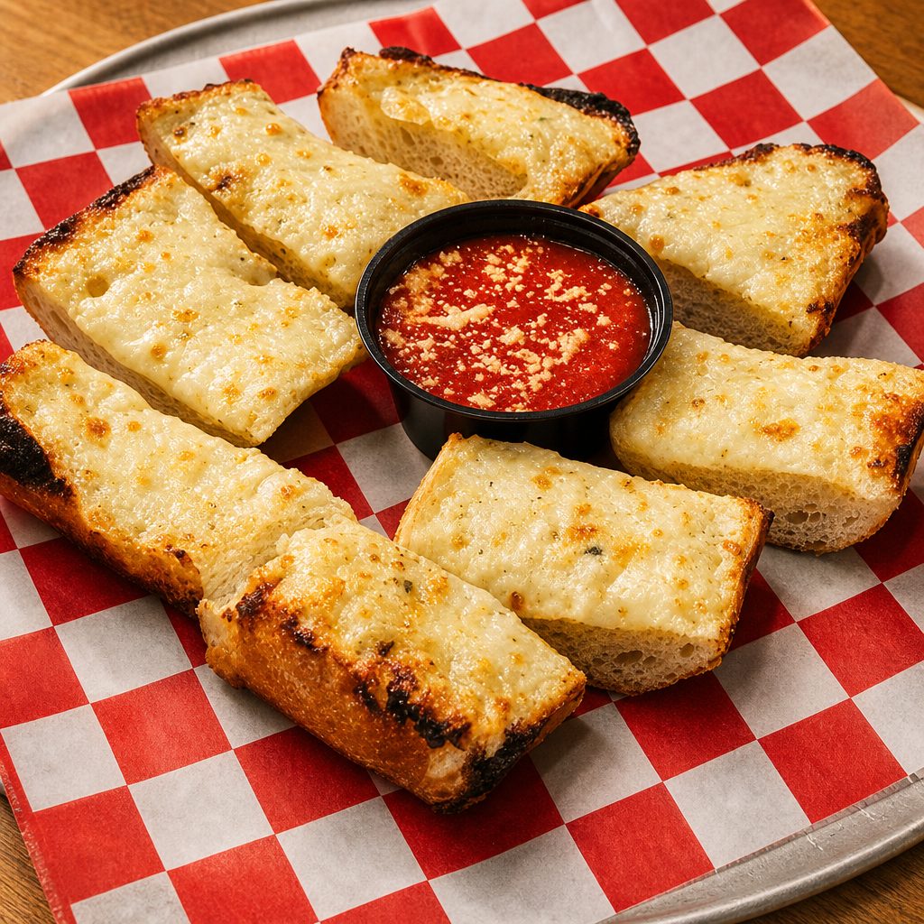 Cheesy Garlic Bread with Marinara.