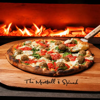 The Meatball Spinach Pizza